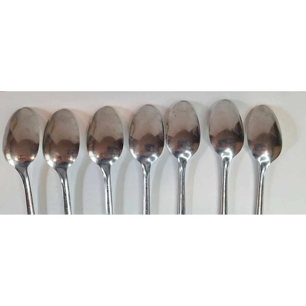 Lot Of 7 Oneida Roseanne Ice Tea Spoons Stainless Flatware Silverware